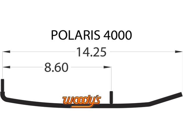 SXP-4000 Carbide Runner, 4" Polaris (Stock Ski), pair