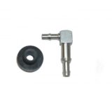 Fuel Tank Fitting w/Grommet, 90°, Metal, 3/16" & 1/4"