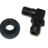 Fuel Tank Fitting w/Grommet, 90°, Plastic, 3/8"