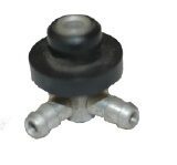 Fuel Tank Fitting w/Grommet, 90°, Metal, Dual, 3/16" & 1/4"