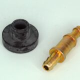 Fuel Tank Fitting w/Grommet, Straight, Metal, 3/16" & 1/4"