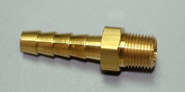Brass Hose Fitting, 1/4’’ Barb x 1/8’’ NPT, Male