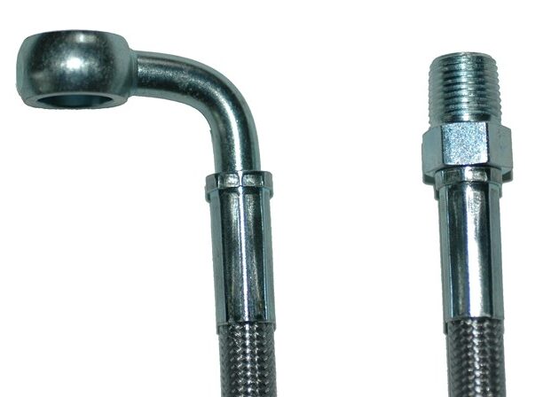 Stainless Steel Brake Lines, Banjo, 90/Male 1/8"