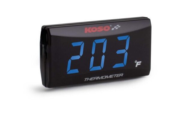 KOSO Super Slim Thermometer, Blue Digits