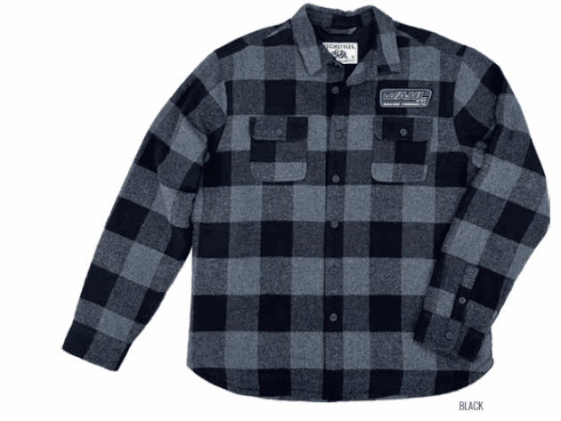 Flannel Quilted Jacket, Black/Grey